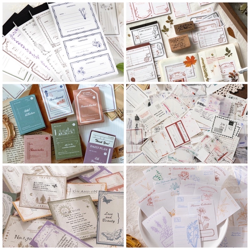 

isi 15 memo pad gaya vintage for scrapbook journaling journal bujo MP1