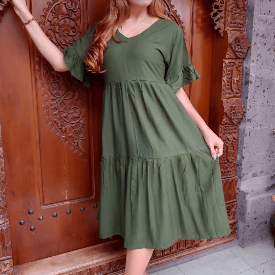 Daster Kekinian Home Dress Busui Resleting Depan Short Dres Rayon Premium Jumbo