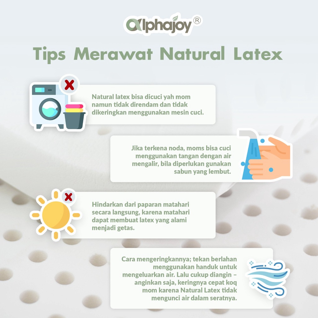 ALPHAJOY BABY MATTRESS 100% NATURAL LATEX WITH MILD COVER