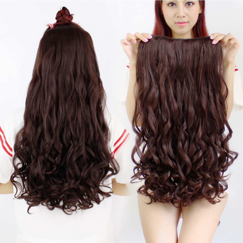 Hair Clip Extension - Highlight Rambut Sambung Palsu - Fashion Wanita Korea - Headpiece Warna Warni W8124 ( Group )