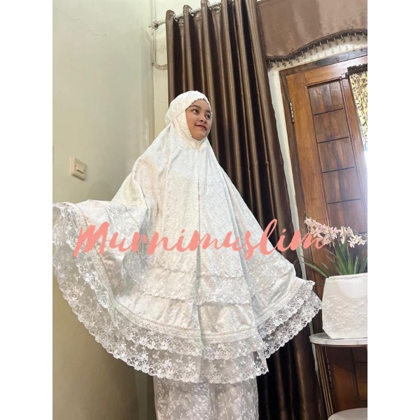 mukena dewasa terbaru sutra Paris premium renda tile