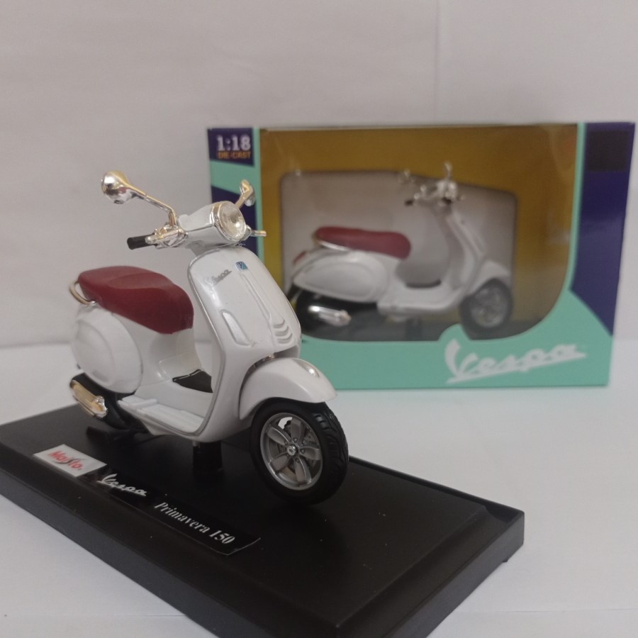 Diecast Vespa Primavera 150 miniatur motor klasik maisto skala 18 murah
