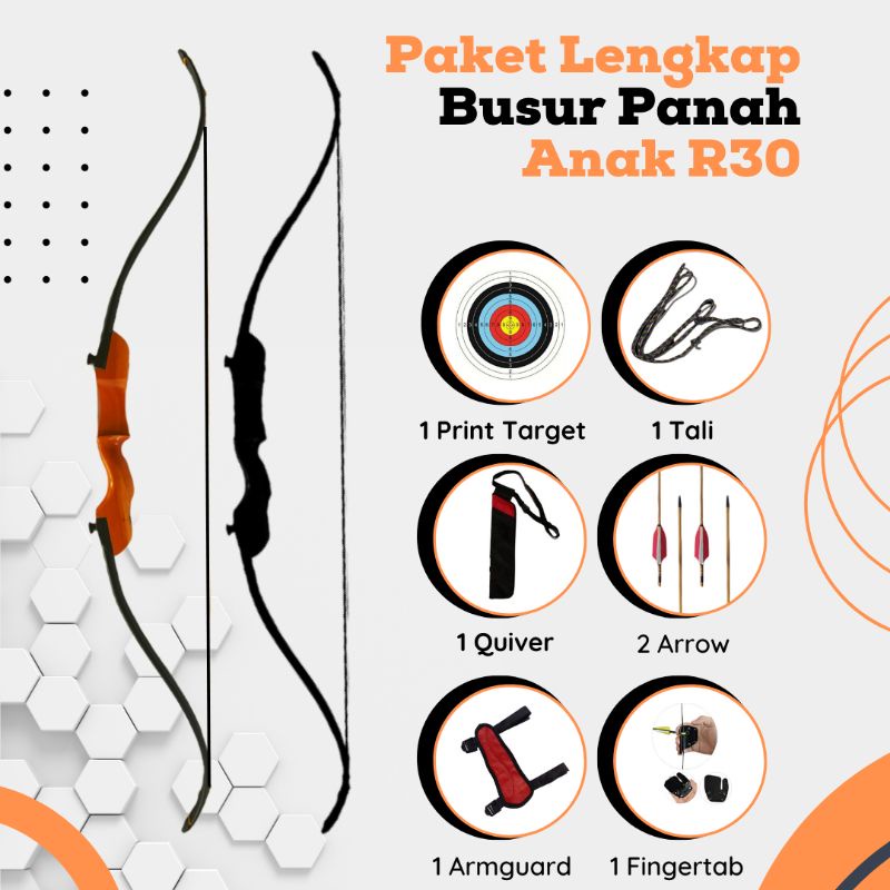 Paket Panah Alat Perlengkapan Panahan Pemula R30