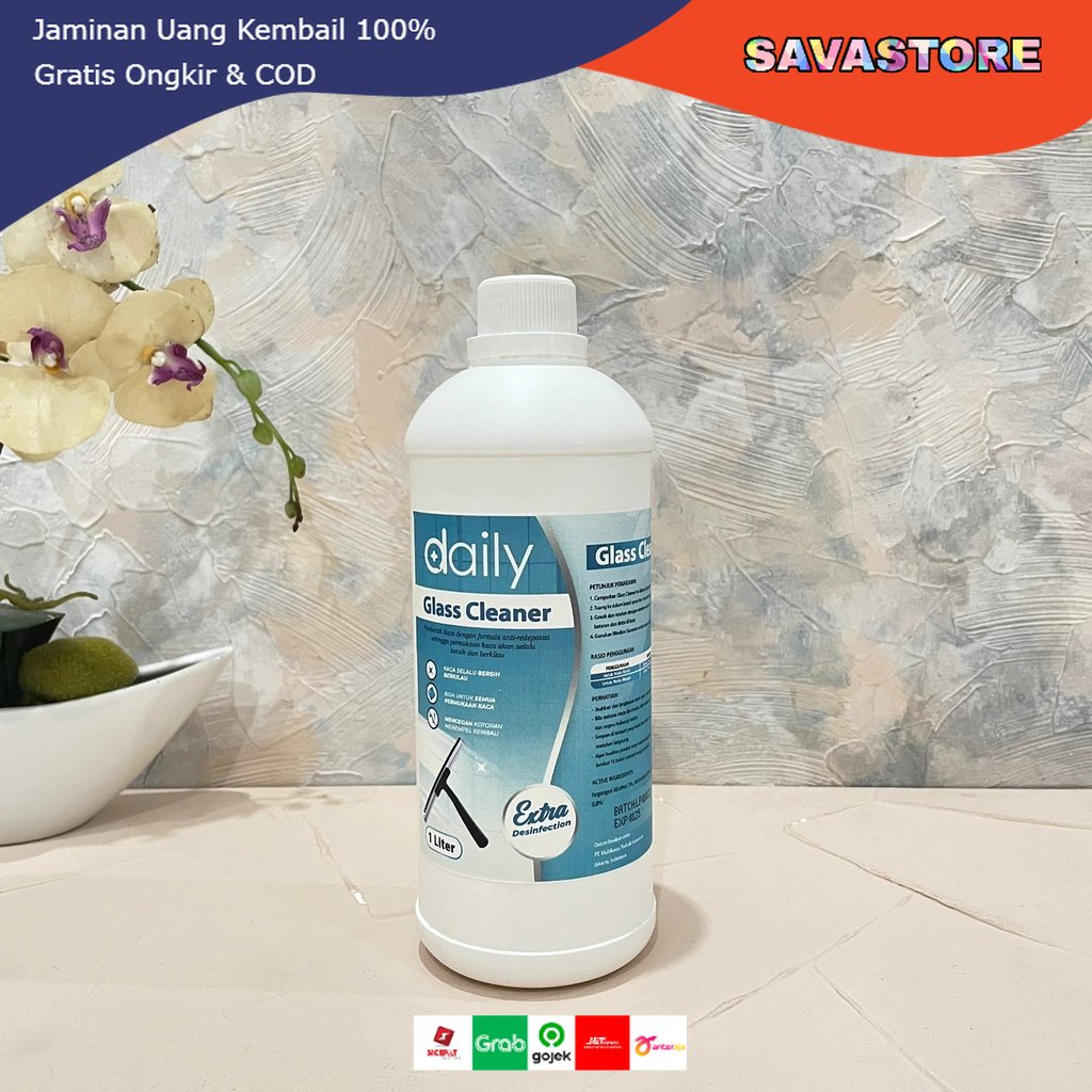 DAILY GLASS CLEANER 1 LITER ANTI REDEPOSISI - PEMBERSIH KACA DAILY GLASS CLEANER EXTRA DESINFECTION 1 L