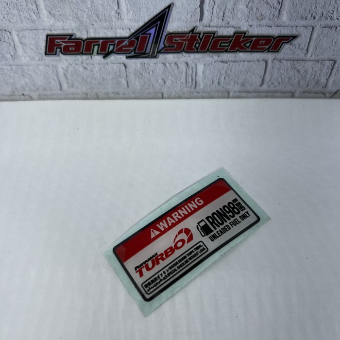 Sticker WARNING Stiker 3D peringatan PERTAMAX TURBO DEX SHELL TIMBUL - V-POWER 95