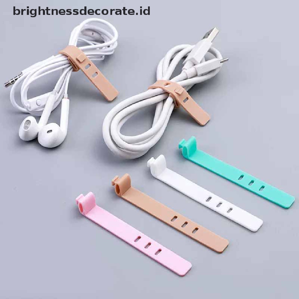 [Birth] 4pcs Penggulung Kabel silicone cable organizer wire wrapped cord line Tempat Penyimpanan [ID]