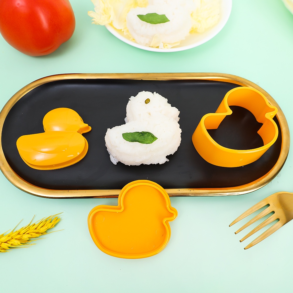 Anak-anak Kartun Lucu Bebek Nasi Bentuk Bola DIY Sushi Cetakan/Kue Bulan Alat Aksesoris Dapur Memasak Gadget