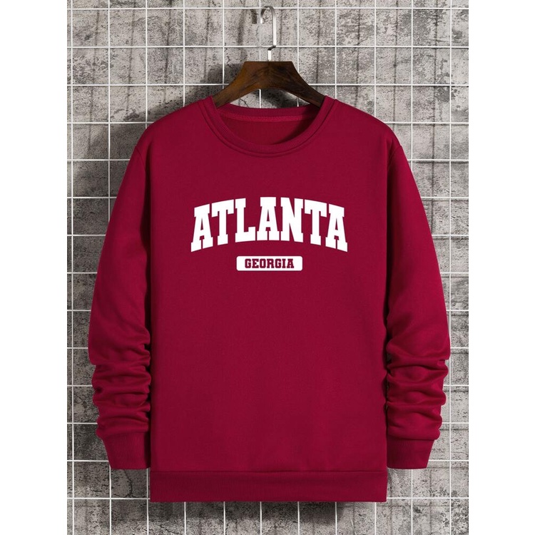 Sweatshirt Basic ATLANTA  II Sweater Crewneck Print DTF II Size M - XL Anak &amp; Dewasa ( Pria &amp; Wanita )