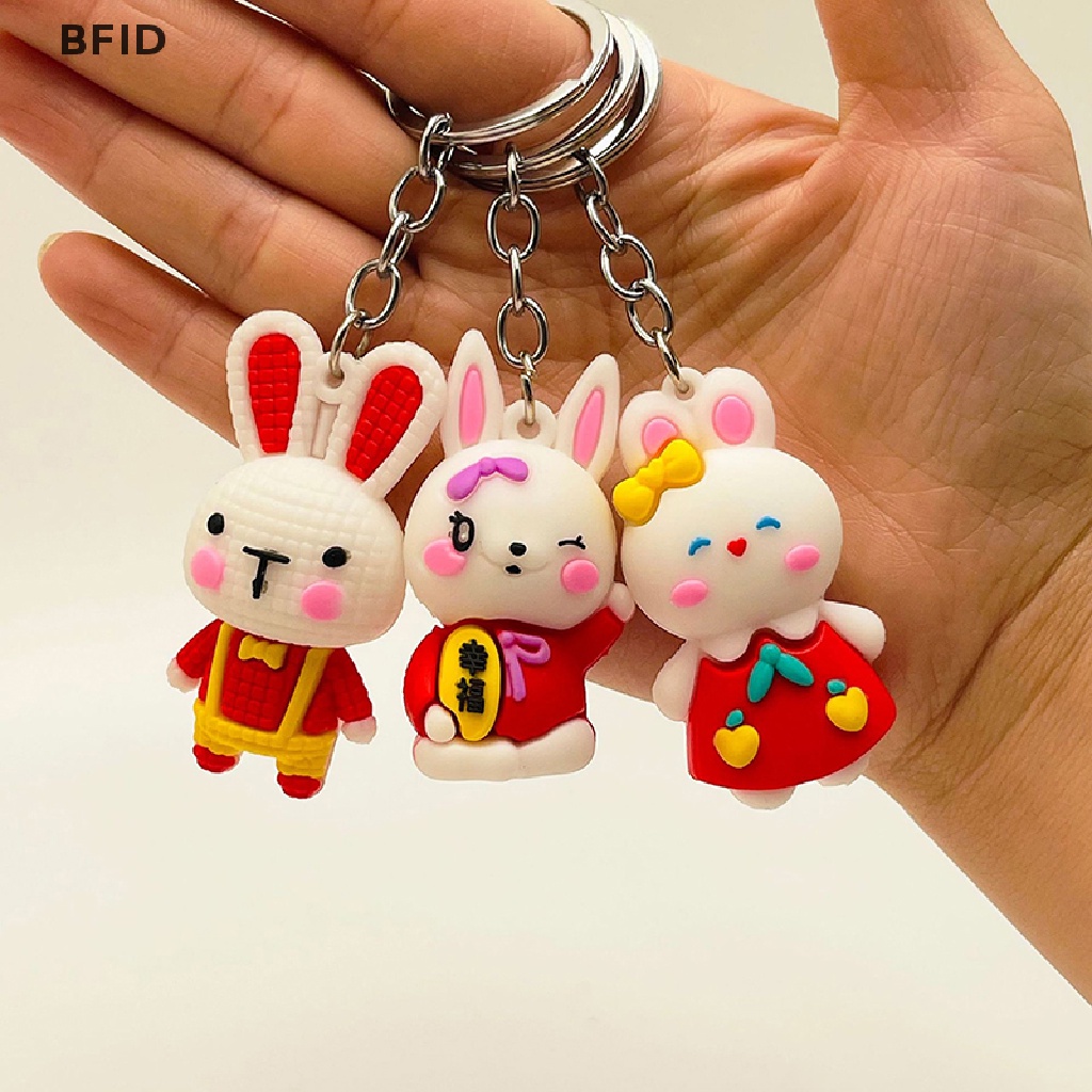 [BFID] Kartun Lucu Tahun Baru Bunny Keychain Hewan Kelinci Gantungan Kunci Kreatif Beruntung Tas Dekorasi Gantungan Kunci Tas Natal Liontin Mobil Keyring Hadiah [ID]