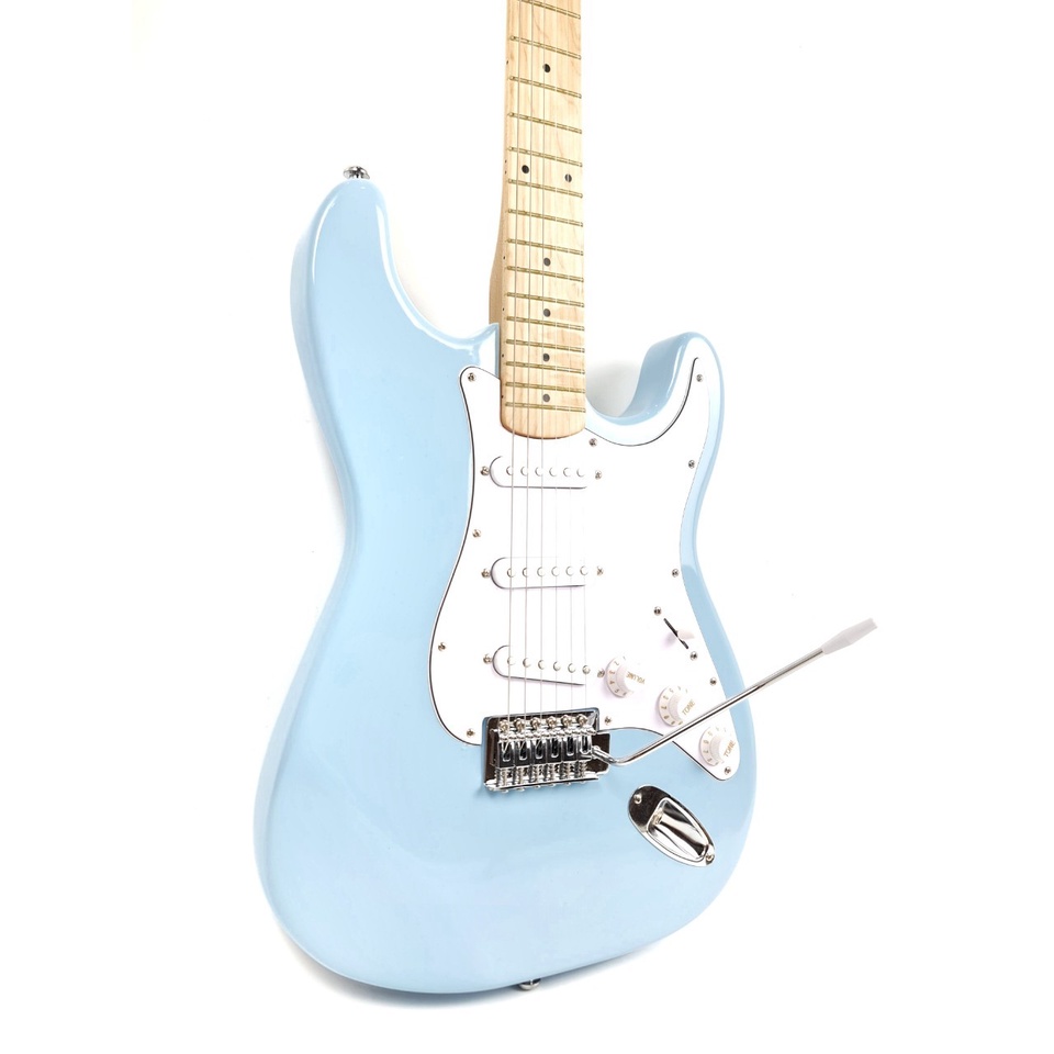 Gitar Elektrik Merk Fender Model Stratocaster Warna Blue Ocean Bonus Tas dan Kabel Jack Listrik Strato Caster Murah Jakarta