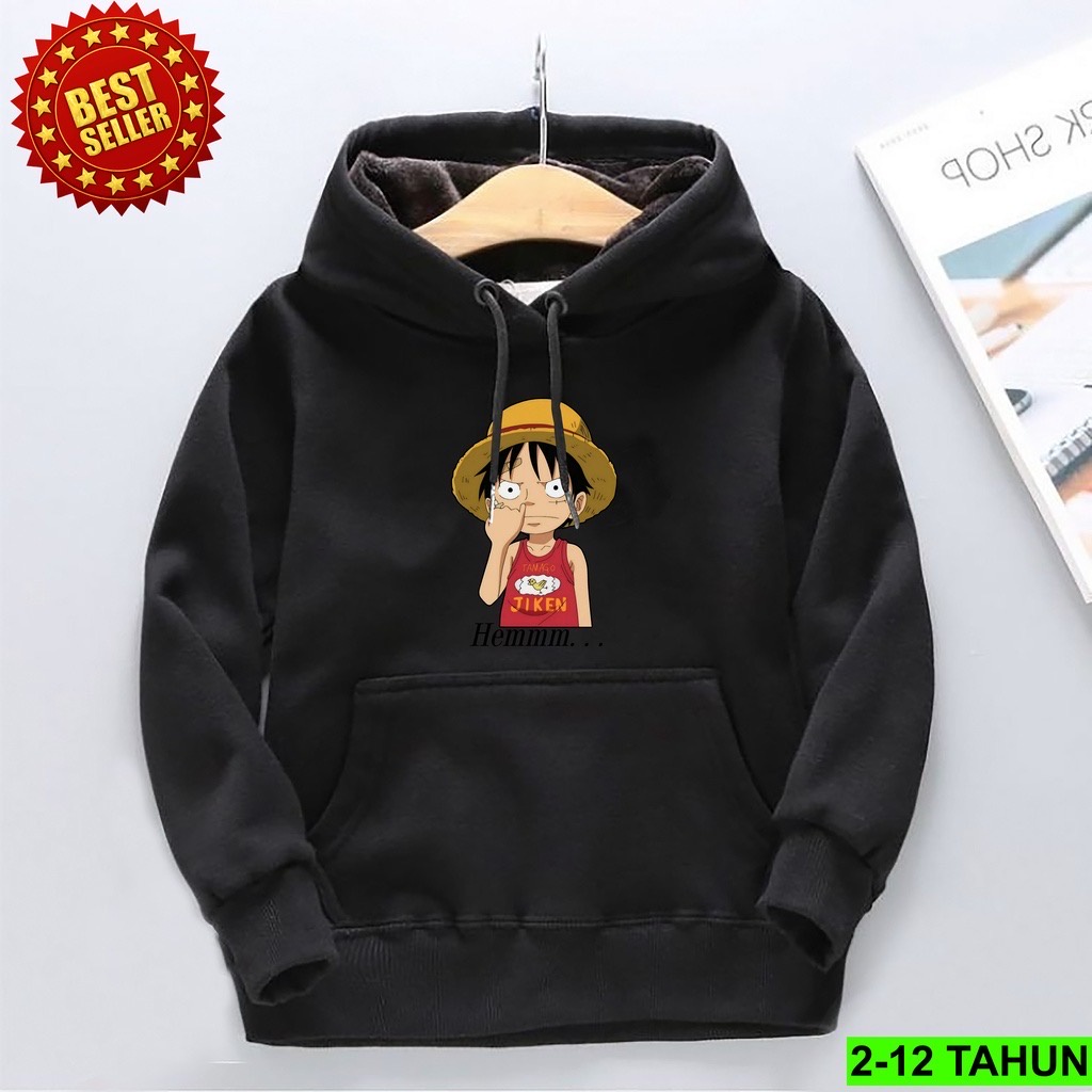 ONE PIECE JIKEN Jumper Hoodie Anak II Jaket Hoodie Anak ANIME II Sweater Hoodie Kids Size M - XL ( Laki Laki &amp; Peremepuan )