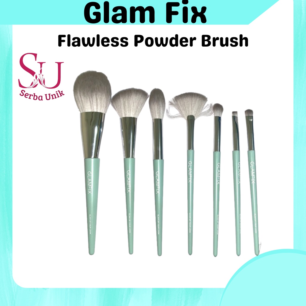 Glam Fix Flawless Powder Brush | Countour Brush | Fan Brush | Highlighter Brush | Eyebrow Brush | Eyeshadow Brush | Eyeshadow Blending Brush