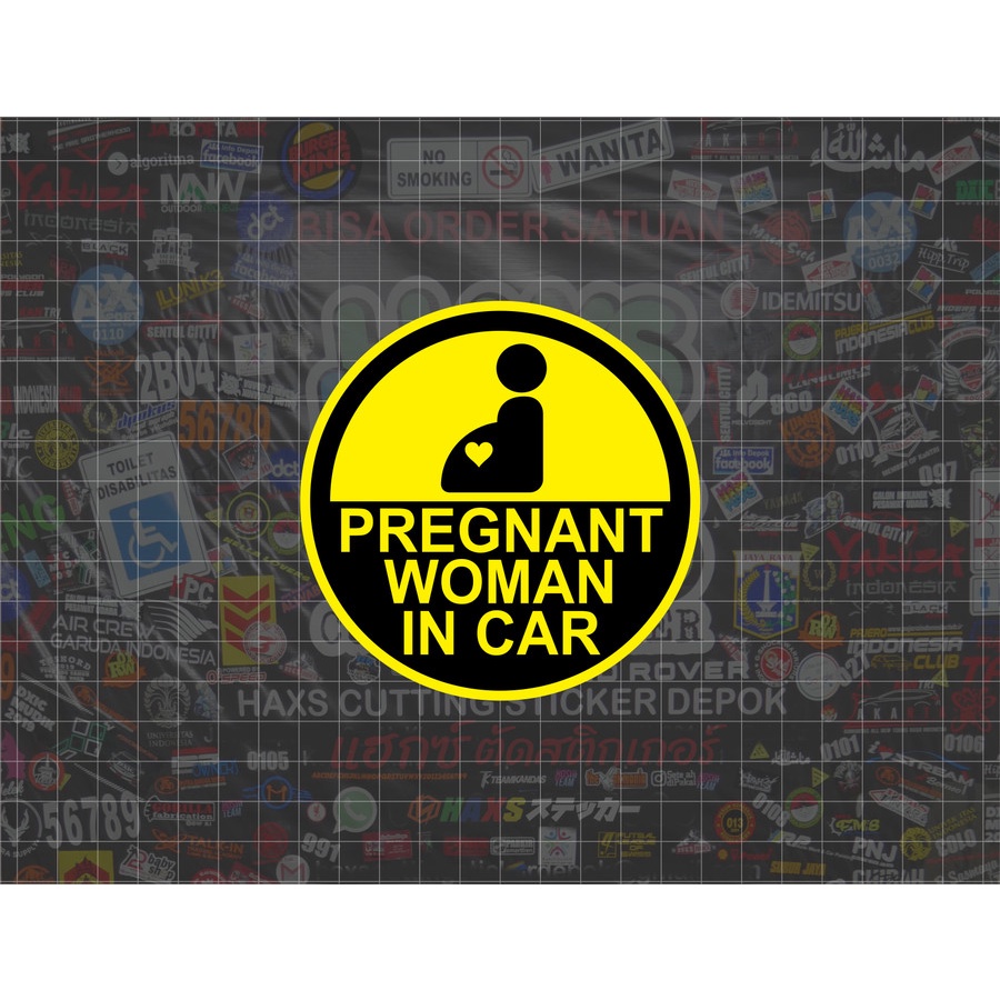 Cutting Sticker Pregnant Woman In Car Ukuran 10 Cm Mobil Motor