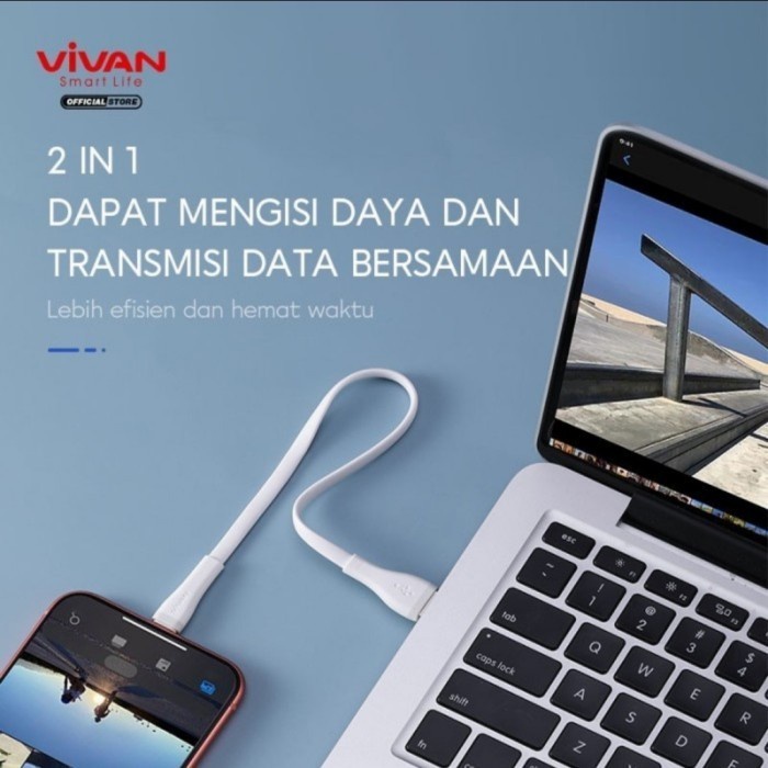 Kabel Vivan SC30S White USB Type-C 30 CM