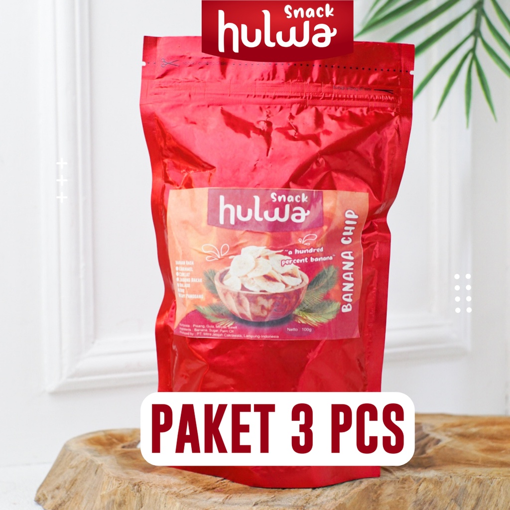 

PAKET 3 PCS - Hulwa Snack (Pouch) - Keripik Pisang Lampung