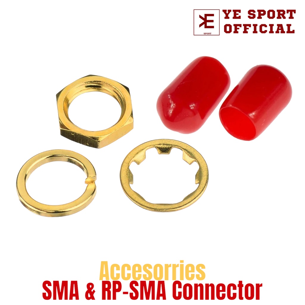 Mur Plat Kuning Nut Lock Washer for RP SMA RPSMA Antenna Wifi Modem Router Wireless