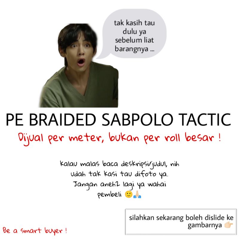 PE braided line SABPOLO TACTIC per meter