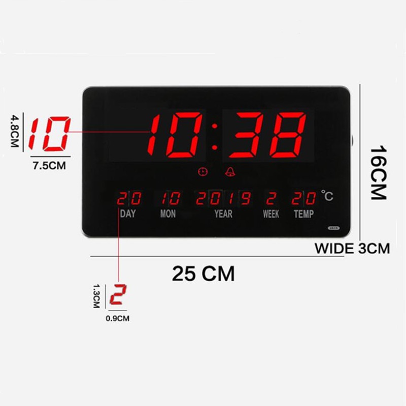 Jual PREORDER 25x16x3CM Electronic Wall Clock Alarm Hourly Chime Table