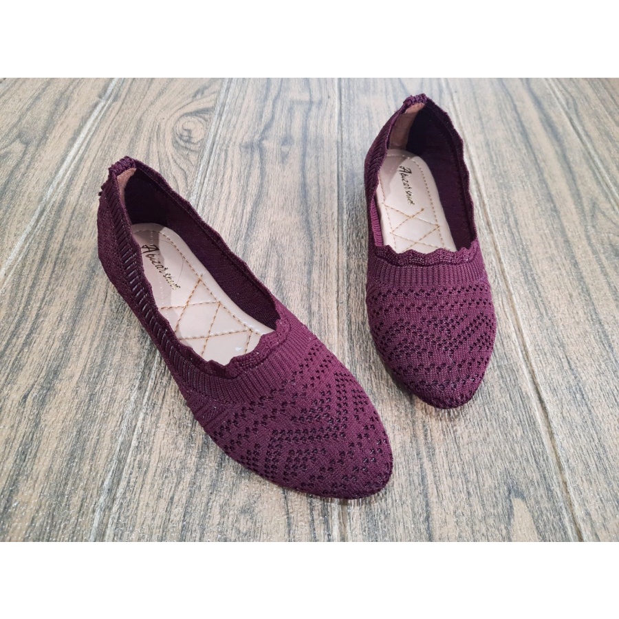 SEPATU BALET WANITA RAJUT IMPORT/FLATSHOES TERBARU BERKUALITAS/SEPATU SOL KARET/SEPATU TERBARU(COD-SALLSA_SICI_COLLECTION)