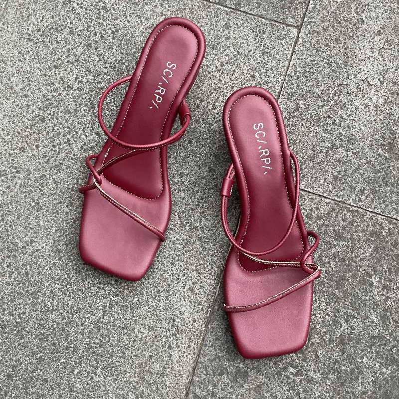 Greta Maroon Block Heel Sandal SCARPA