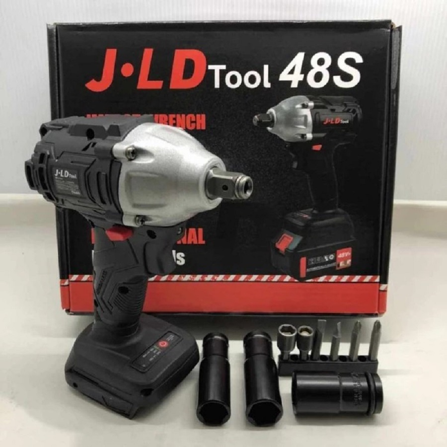 Impact Wrench Cordless JLD 48V 48 Volt 1 Baterai Charger Pembuka Baut Buka Baut JLD