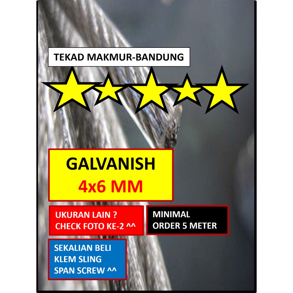 Sling Galvanish 4x6 mm - Kawat Kabel Wire Rope Seling