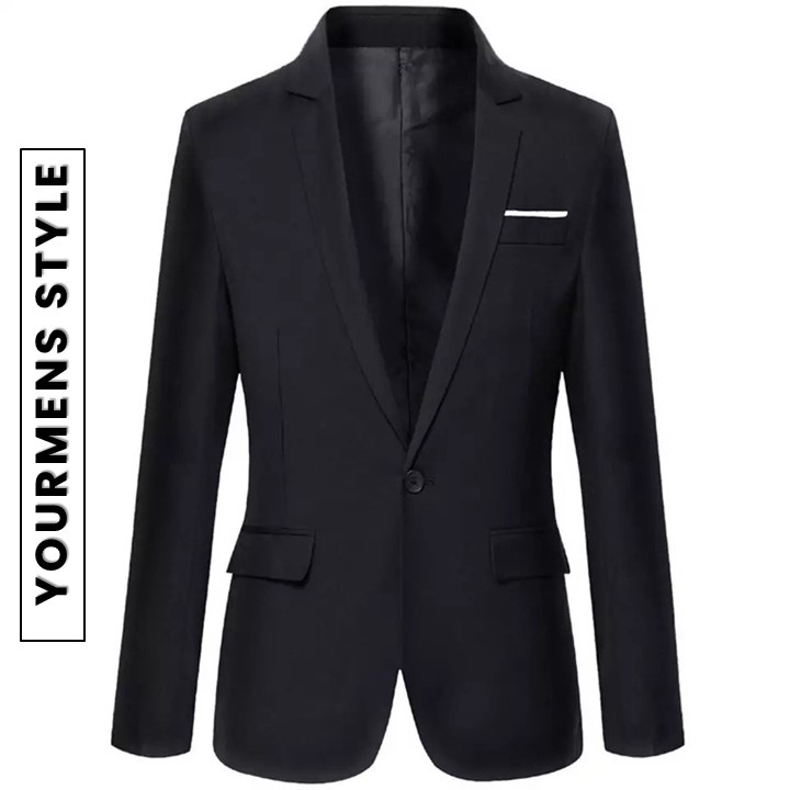 BLAZER SLIMFIT PRIA WARNA HITAM LIST PUTIH ARLON FIT BLACK ORIGINAL NIKAYU HIGH TWIST PREMIUM