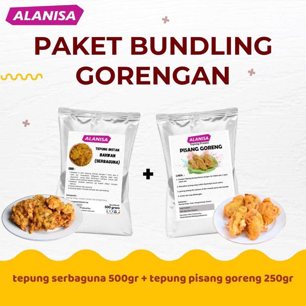 

PAKET BUNDLING GORENGAN (TEPUNG BAKWAN 500GR + TEPUNG PISANG GORENG 250GR) TERMURAH!!
