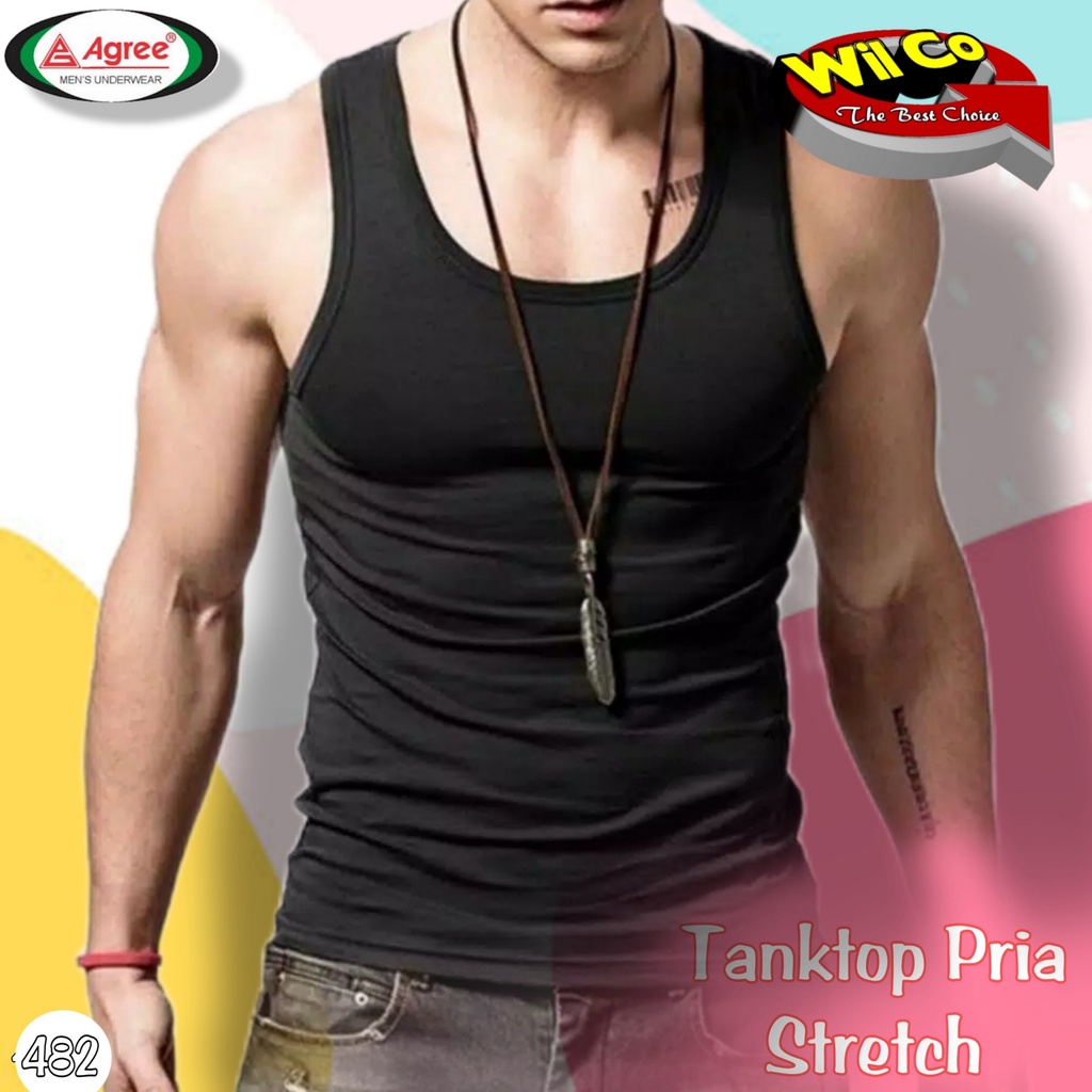 K482 - KAOS DALAM PRIA KAOS PRIA SINGLET PRIA PAKAIAN DALAM PRIA AGREE SIZE M - XL HARGA PER 1 PCS