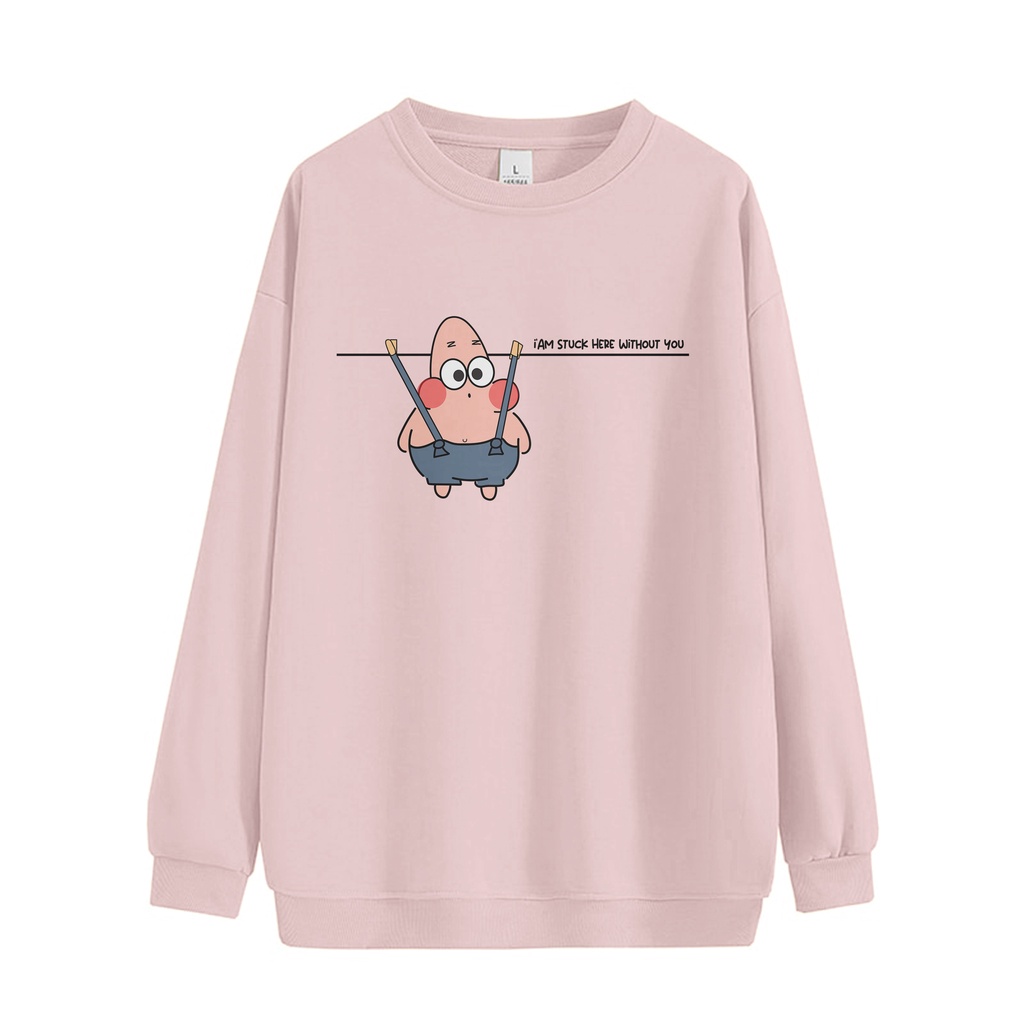 Sweater Oversize Patrick Star  Wanita Dan Pria  Fleece Korean Style L - XL - XXL - XXXL