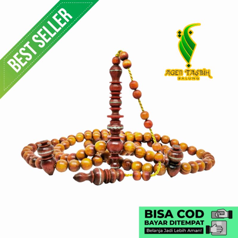 Tasbih Super Kayu Agatis Size 8mm Asli original