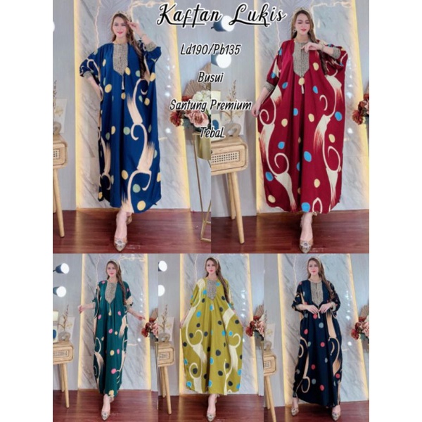 GAMIS KAFTAN DUBAY JUMBO XXL TERBARU 2023//KAFTAN LUKIS BATIK RAYON TEBAL