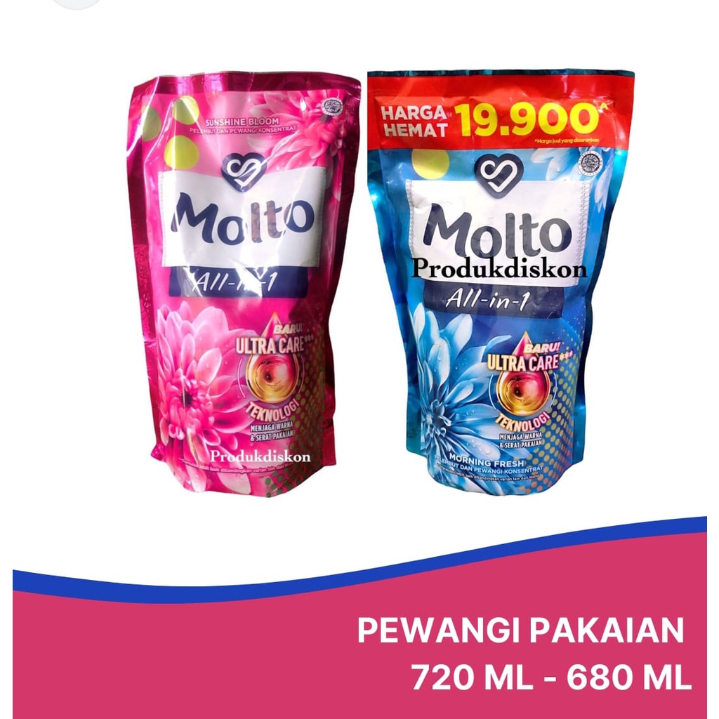 Pewangi pakaian molto 680ml/720ml