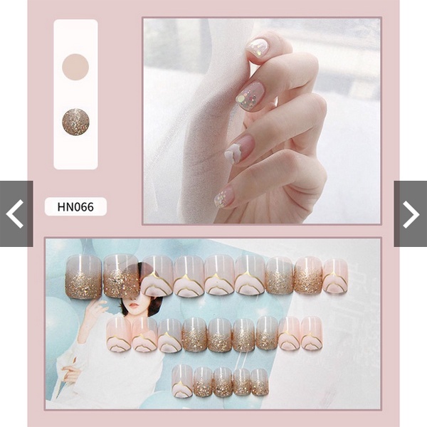 Kuku Palsu Motif Kartun 24 Pcs Fake Nail Karakter Manicure Nail Stickers Wedding Pengantin Murah Import_Cerianti