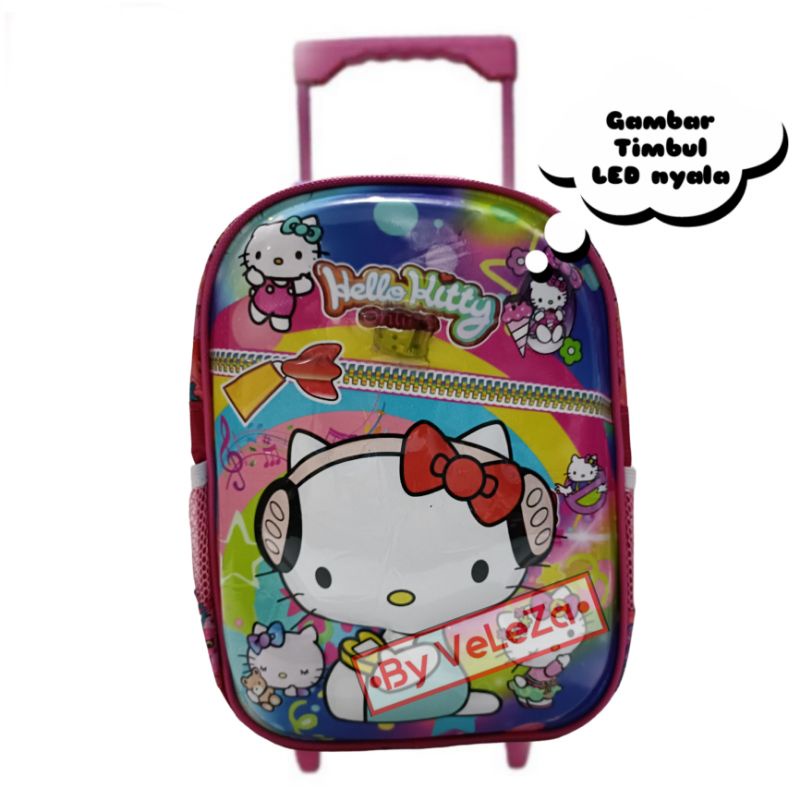 Tas Ransel Troli Anak Sekolah PAUD TK led gambar timbul