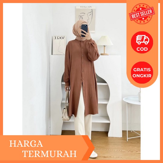 Azelo Tunik Wanita Kekinian Korean Style Katun Import Best Seller 2022 Tunic Wanita Terbaru Motif Bu