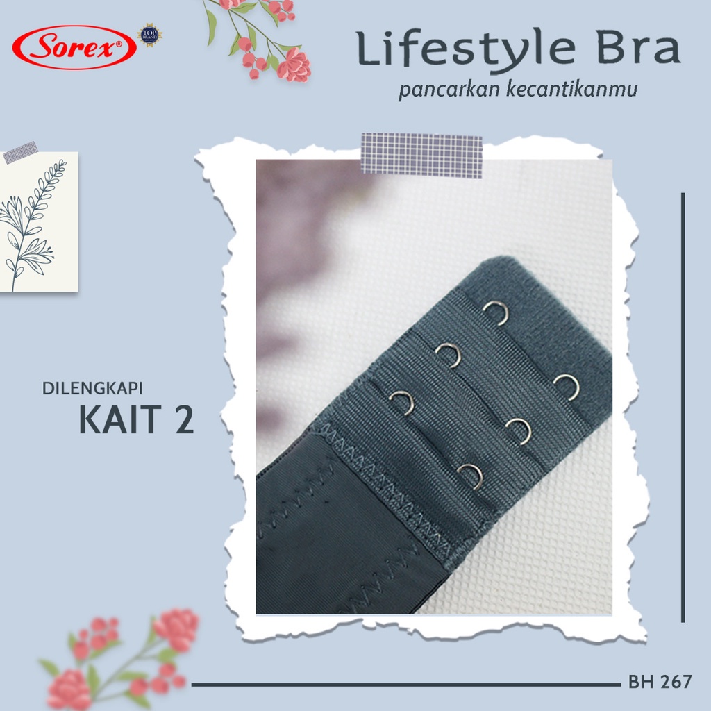 Sorex Lifestyle Bra Busa Sedang Kawat kait 2 Setara Cup B BH 267