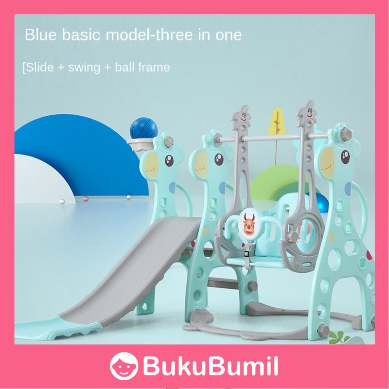LUGO Baby Toys - 3in1 Mainan Ayunan Dan Perosotan Anak Ukuran Besar Dengan Ring Basket Children Slid