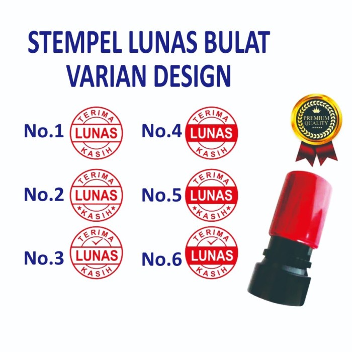 

Stmp Stempel Lunas Varian Design Model Bulat