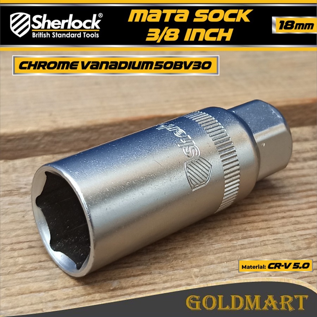 Mata Sock Kunci Busi 3/8 &quot; Drive x 18 mm Spark Plug Socket Sherlock