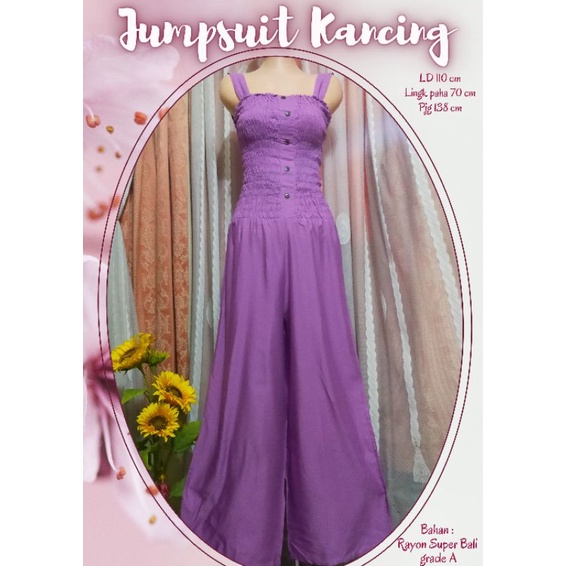 Jumpsuit kancing celana panjang //Jumpsuit kerut panjang // Jumpsuit kerut kancing