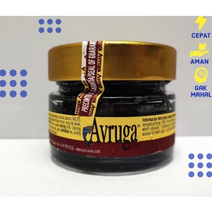 

Caviar Avruga 120gr - Pescaviar Telur Ikan Hitam Kaviar Smoked Premium