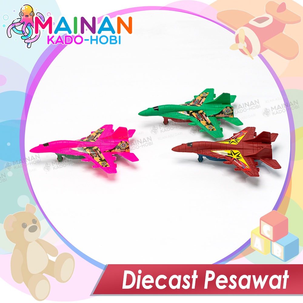 KADO KOLEKSI MAINAN ANAK LAKI MINIATUR DIECAST PESAWAT JET ARMY TEMPUR