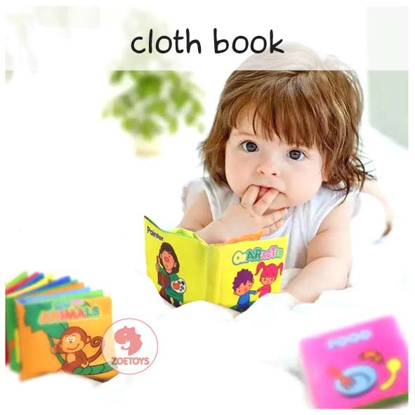 Zoetoys Cloth Book | Baby Contrast Soft pillow Book buku bantal cerita bahan kain anak bayi Mainan Edukasi Anak