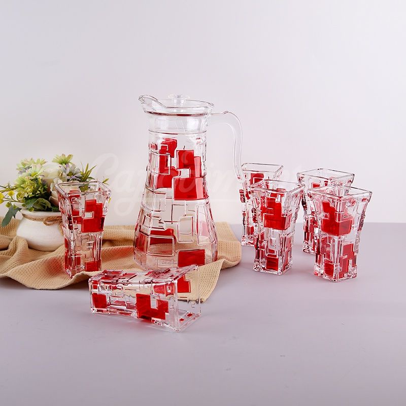 Drinking Set + 6 pcs Gelas / 1Pcs Tempat Sirup Air Minum Lebaran