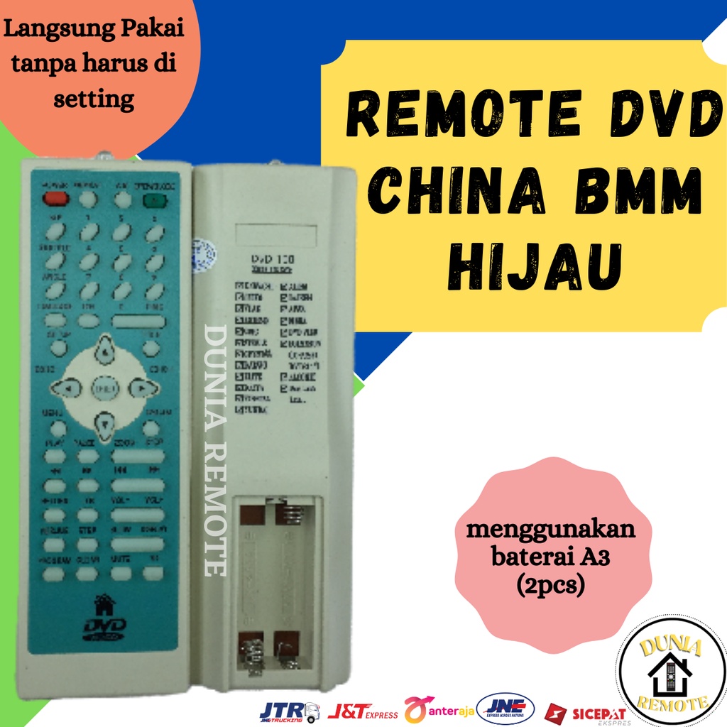 Remot DVD BMM Hijau tanpa setting