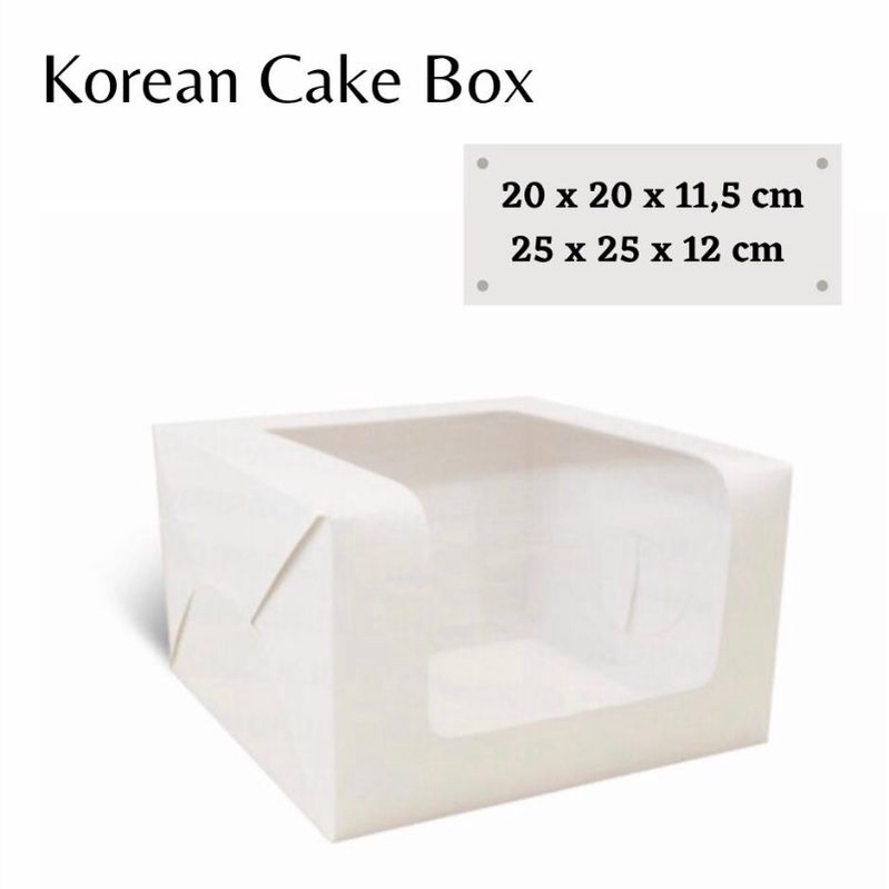 ( 100pc ) Korean Cake Box 20x20x11.5 / 25x25x12
