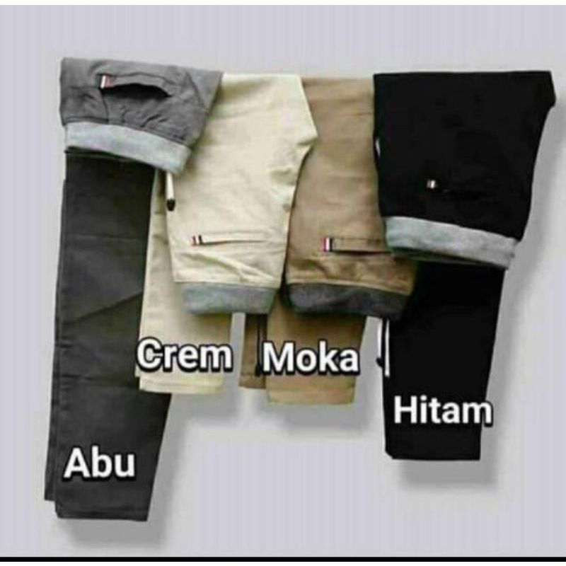 DISKON CELANA PANJANG PRIA CHINOS DEWASA RIB PINGGANG KOLOR
