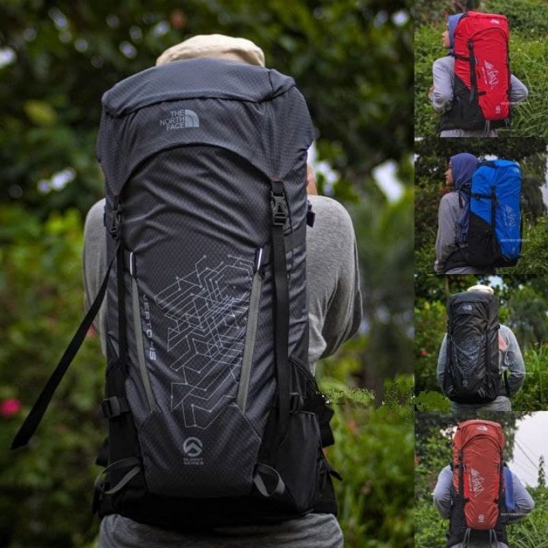 Tas Gunung Carrier TNf 45L - 50L # Tas Ransel Hiking # Tas Mudik # Tas Traveling Raincover