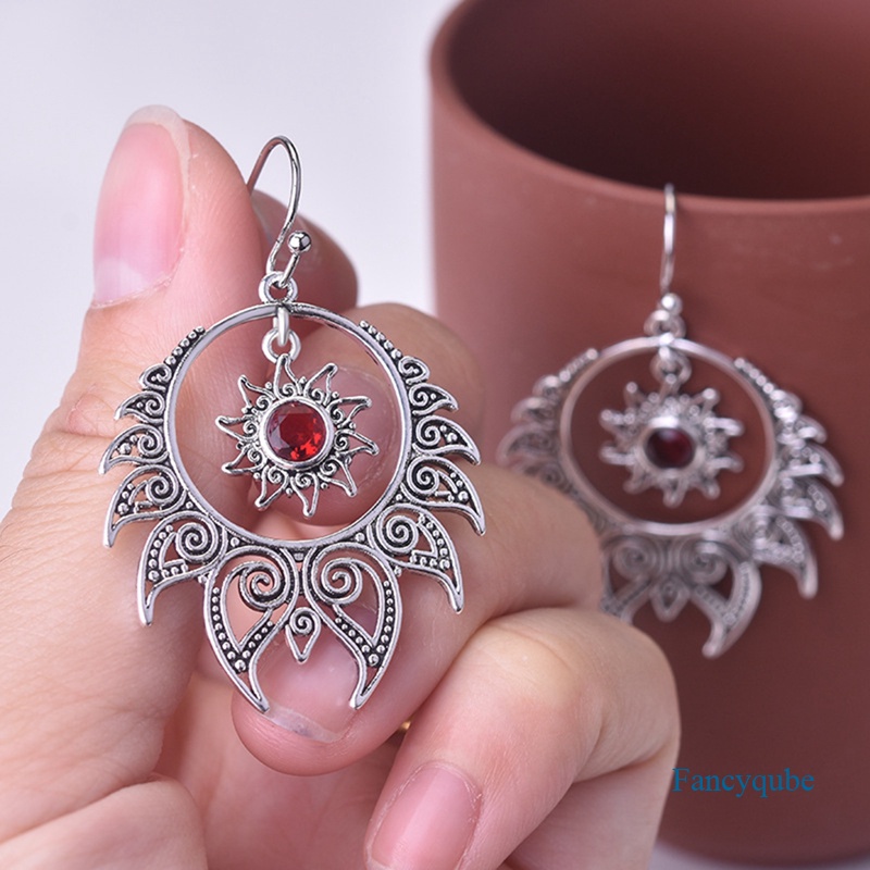 Anting Antik Anting Api Hindu Shiva Anting Liontin Ruby Alami Anting Wanita Perhiasan Hadiah